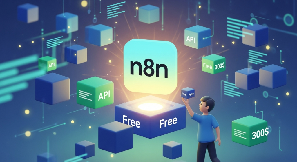 一名新手正在領取免費的 n8n 教學資源，準備開始打造第一個 n8n 自動化工作流，開啟零成本的學習之路。