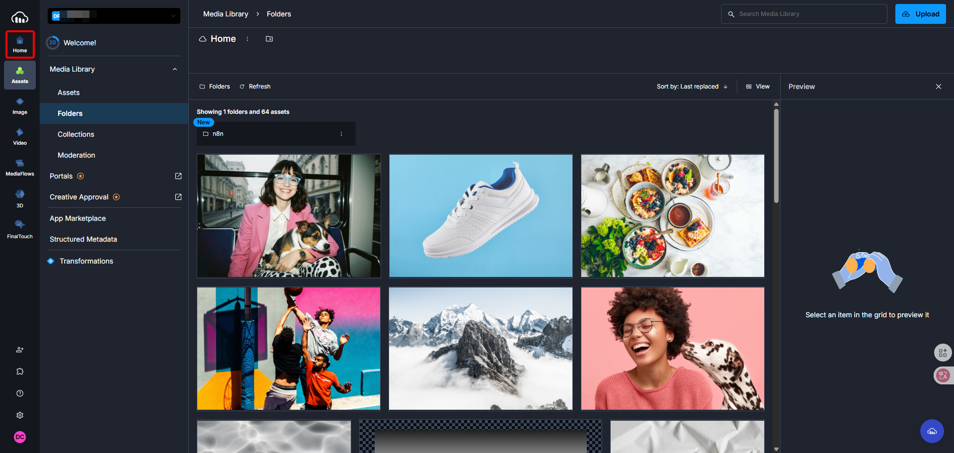 點擊Cloudinary左上角的Home回到主頁儀表板。