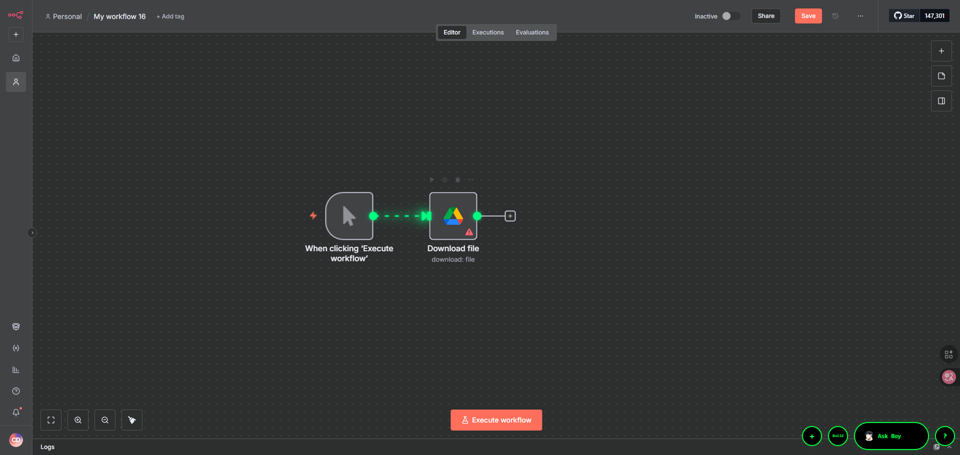 在 n8n 中建立 Google Drive 節點