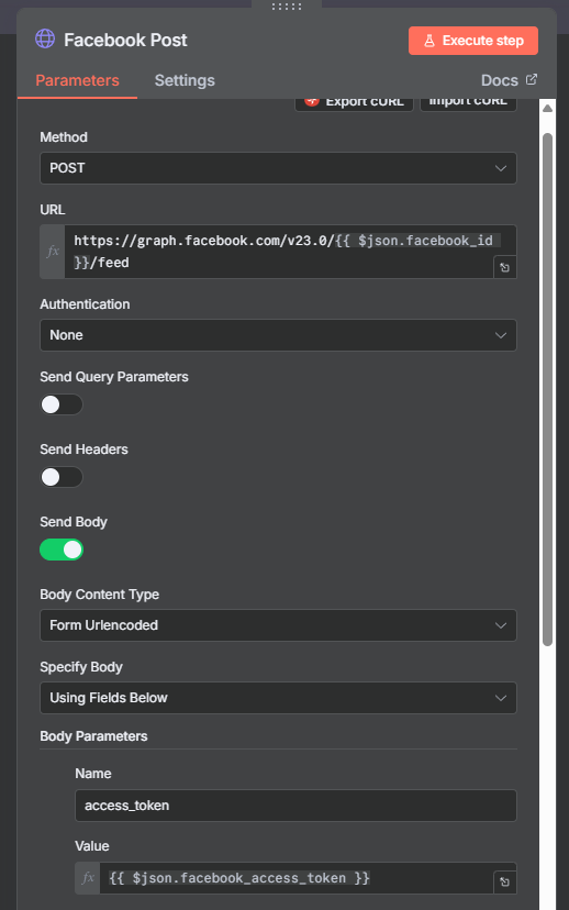 n8n Facebook 發文設定