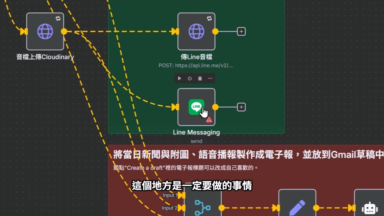 成功安裝社群節點後Line節點恢復正常