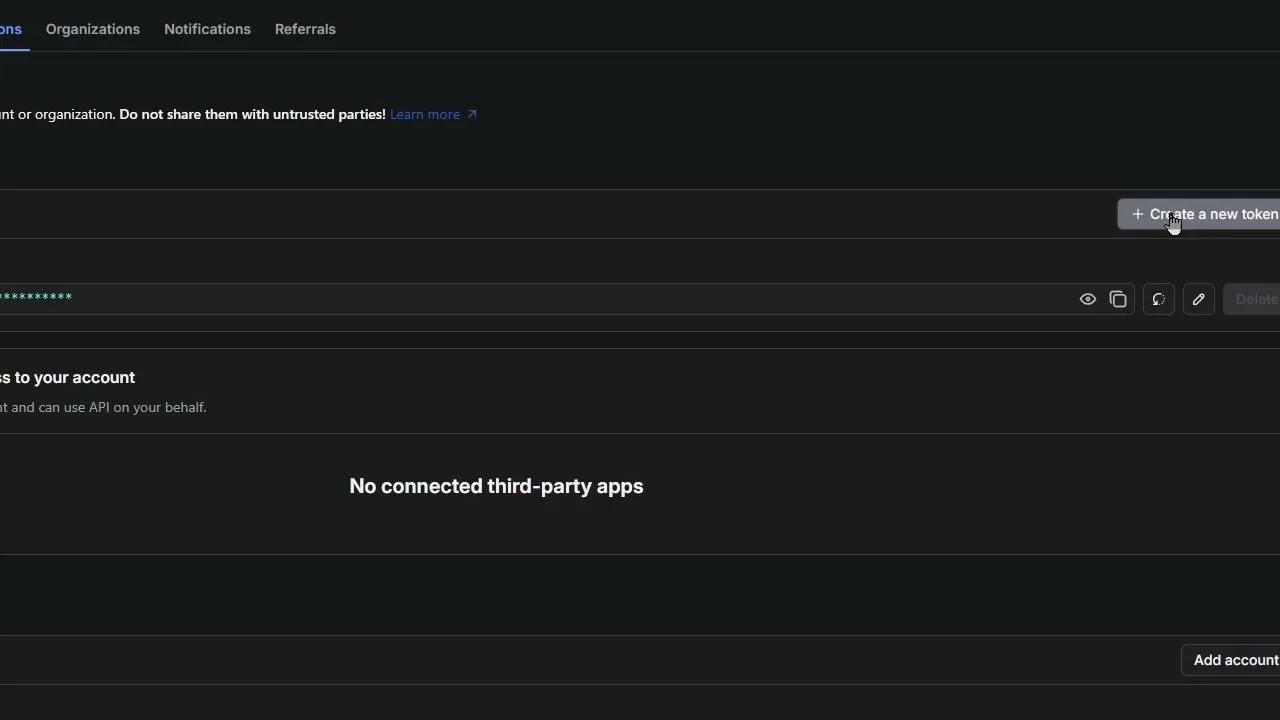 在Apify中點擊Create a new token新增API Key